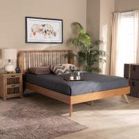 Baxton Studio Emiko-Ash Walnut-Full Baxton Studio Emiko Modern and Contemporary Walnut Brown Finished Wood Full Size Platform Bed